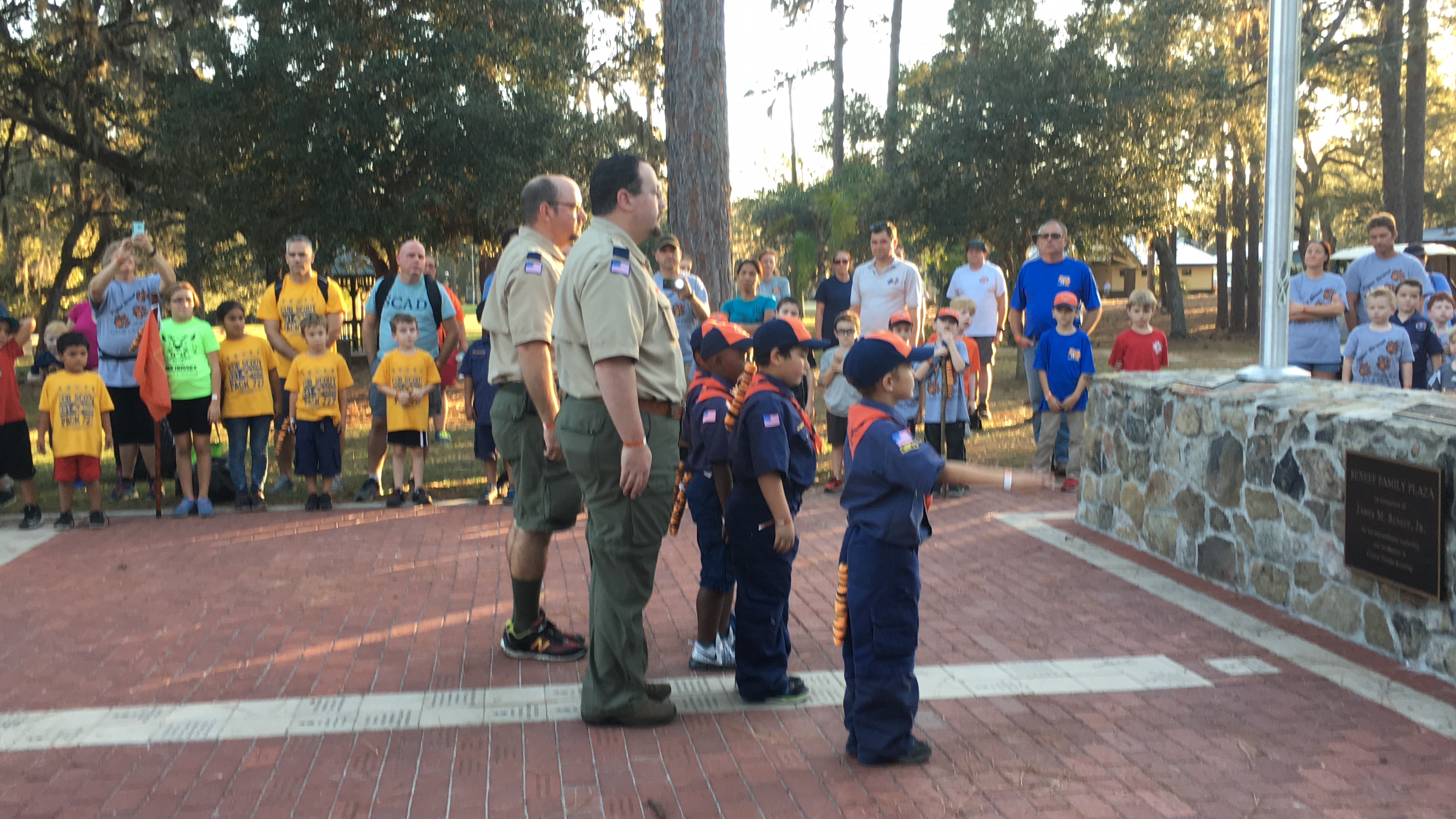 Cub scouts flag ceremony outdoors