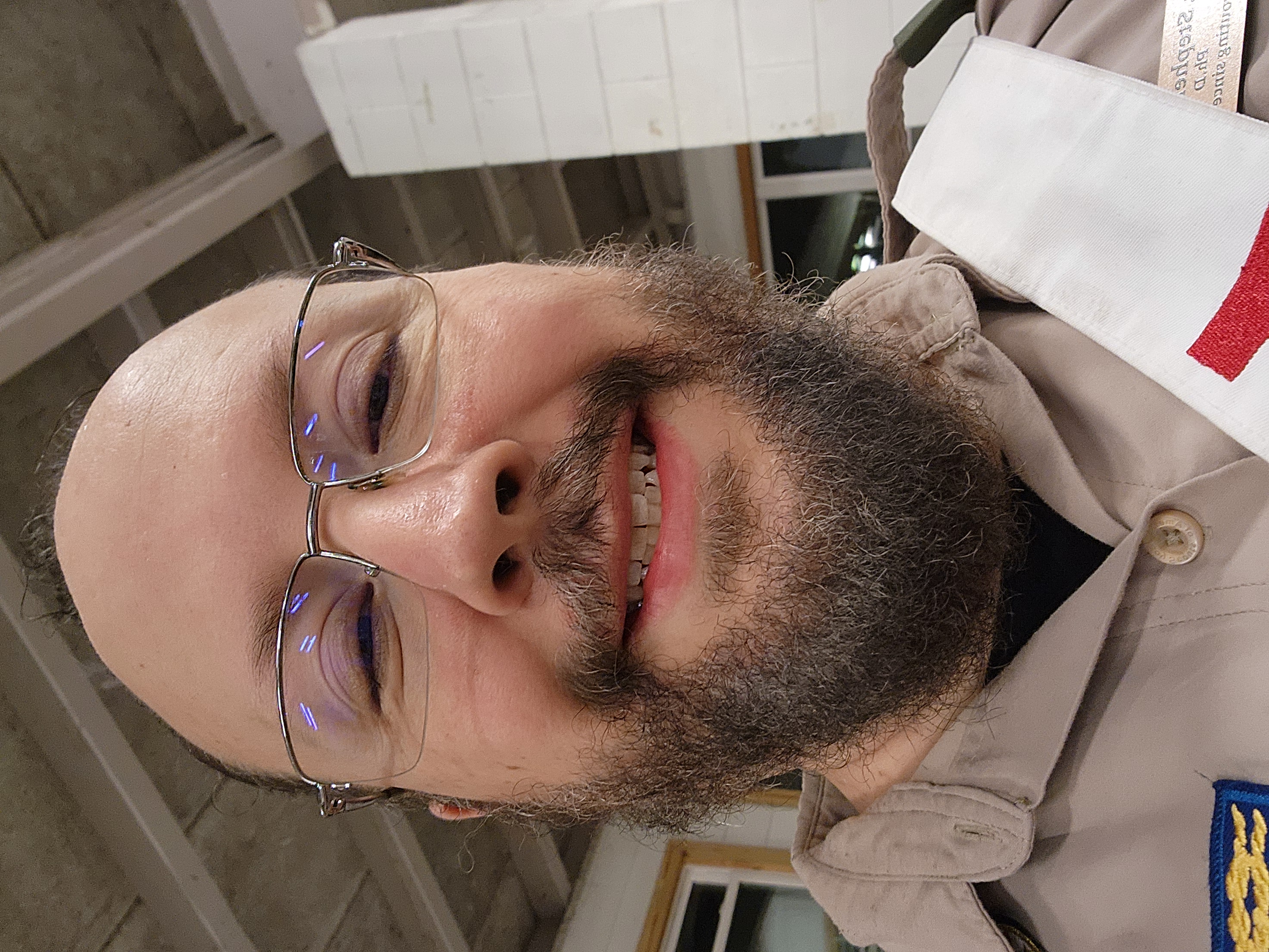 Stephen in scout leader uniform selfie