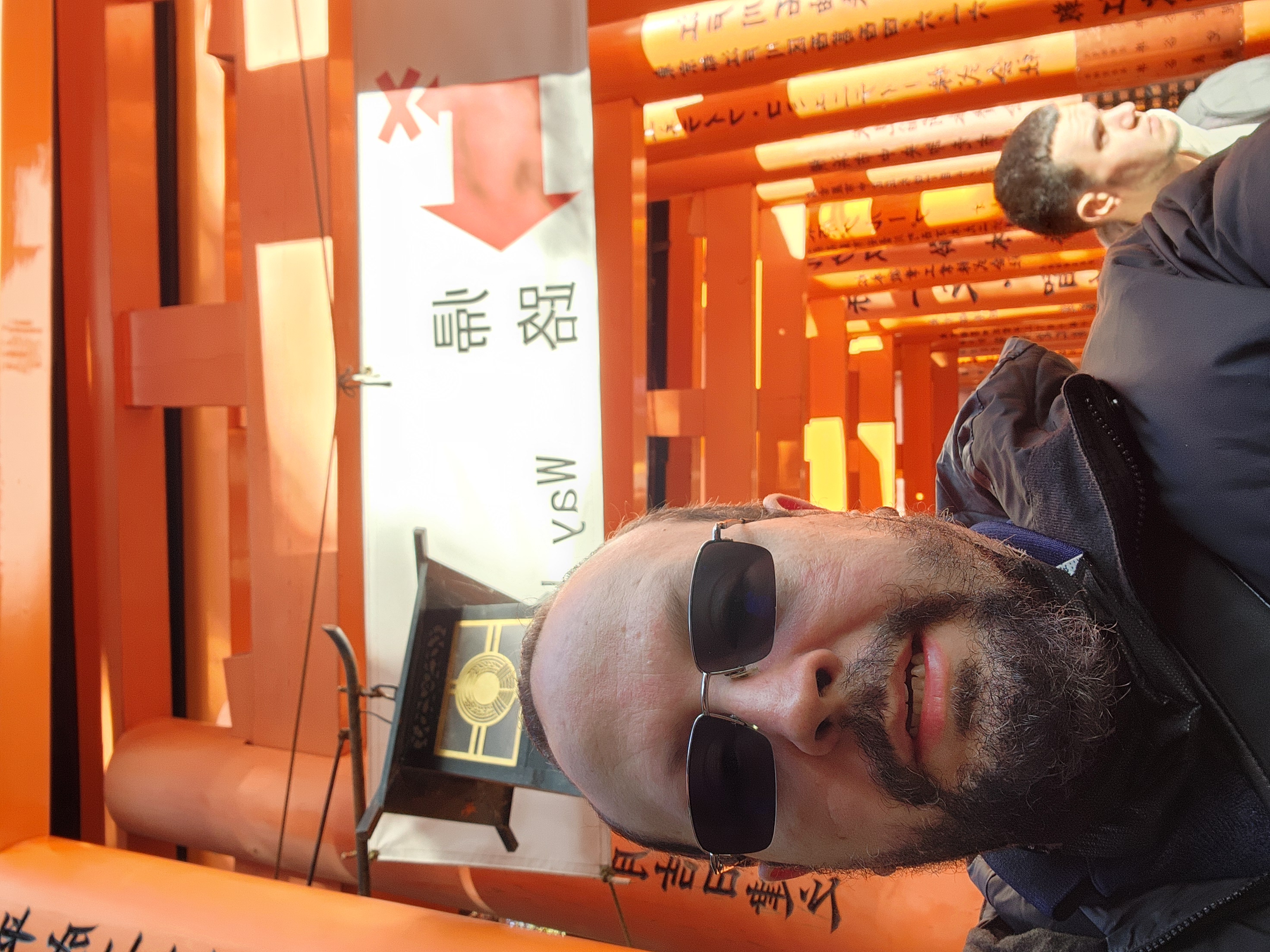 Stephen at Fushimi Inari shrine torii gates in Japan