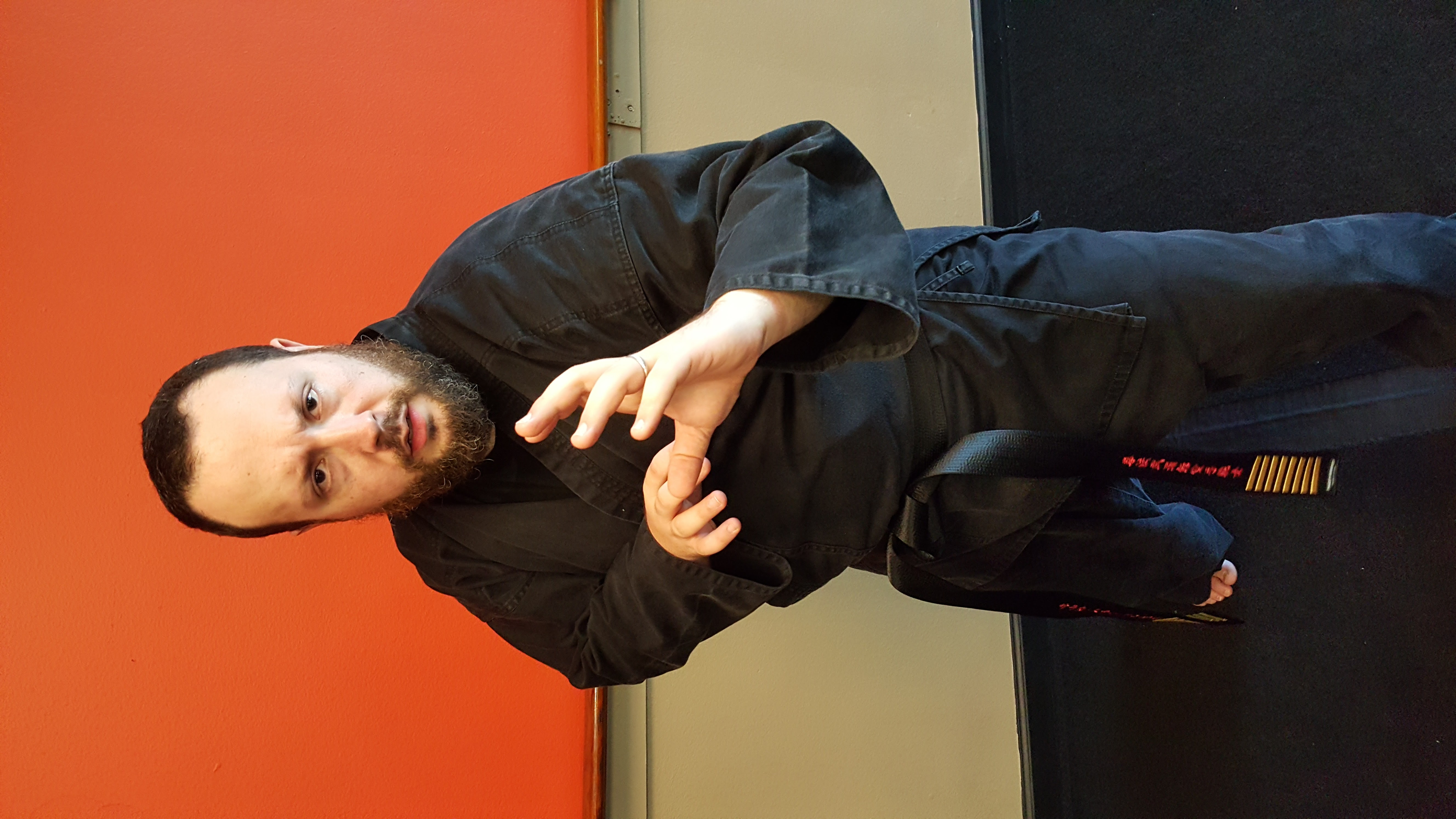 Stephen in strike pose -open hand technique